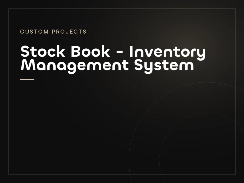 Stock Book – Inventory Management System