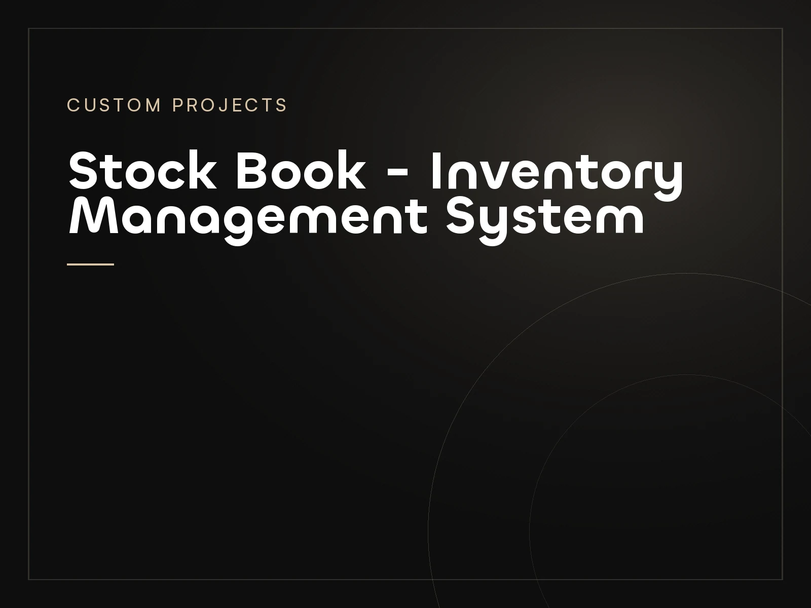 Stock Book – Inventory Management System