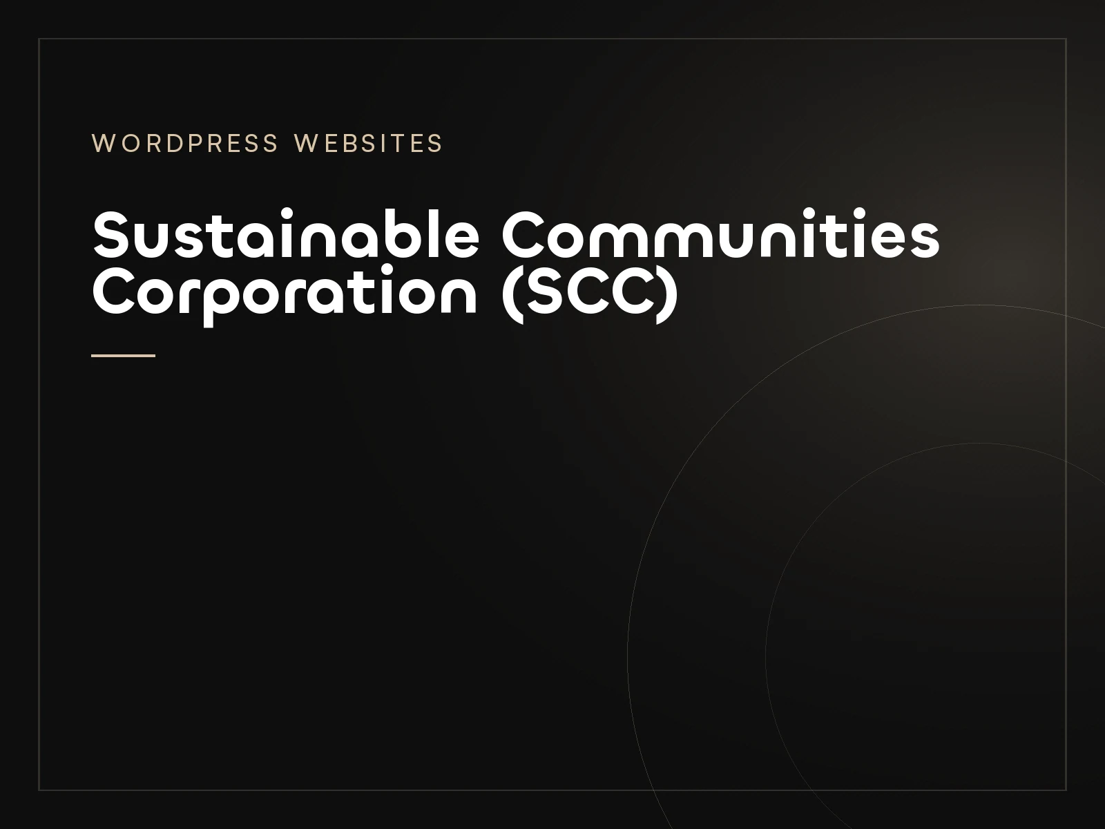 Sustainable Communities Corporation (SCC)