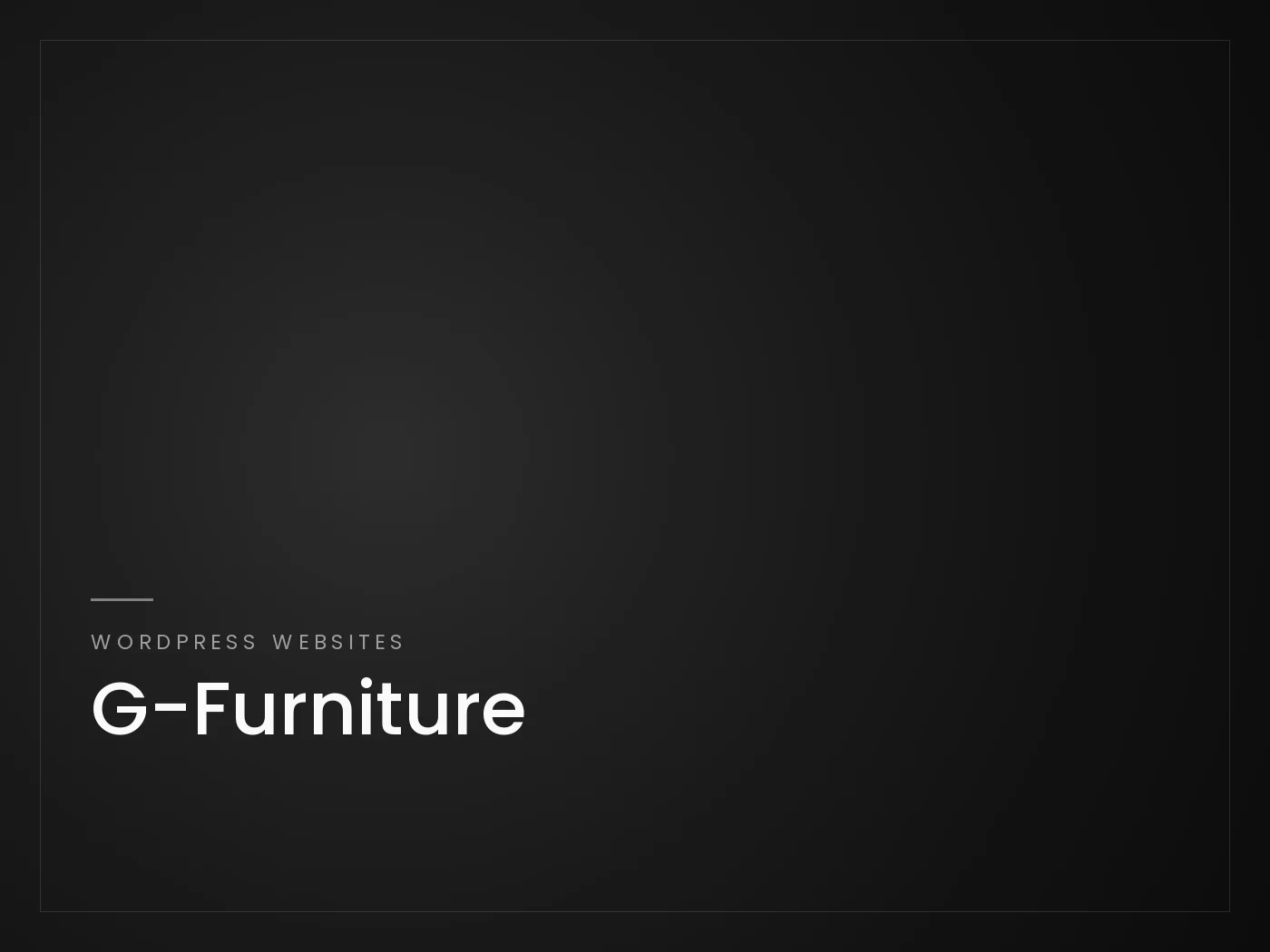 G-Furniture - WordPress Websites project by Mahad Nasir