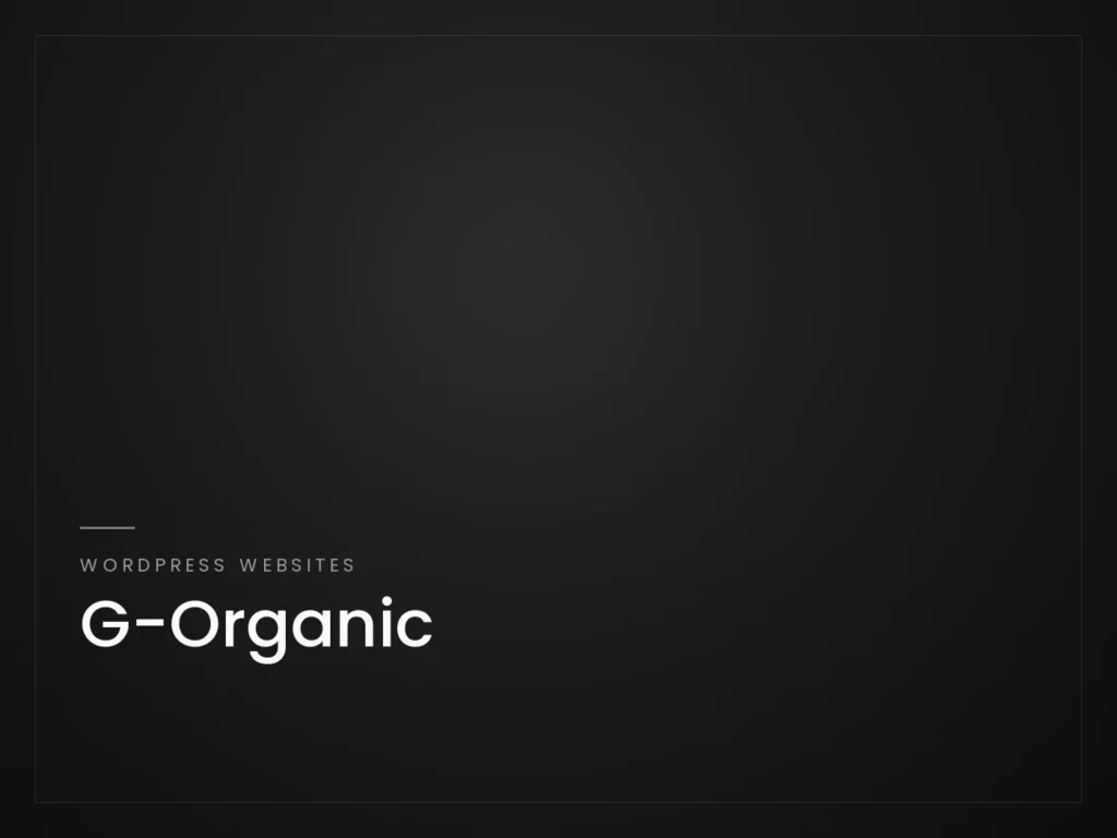 G-Organic - WordPress Websites project by Mahad Nasir