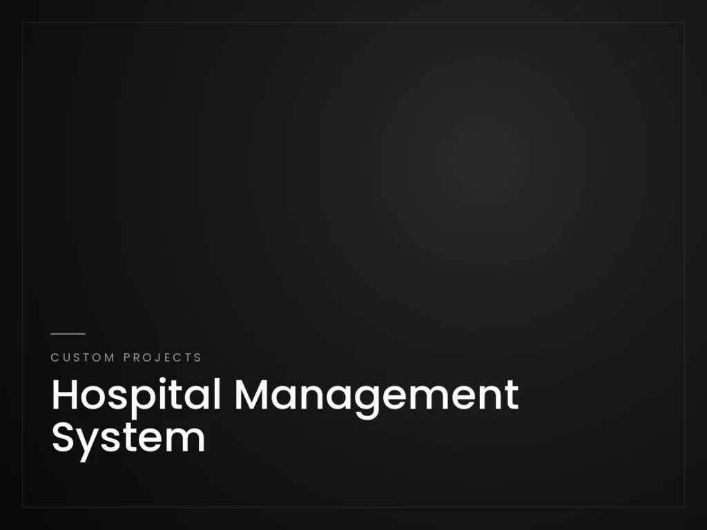 Hospital Management System - Custom Projects project by Mahad Nasir