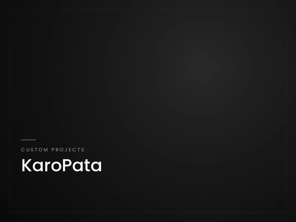 KaroPata - Custom Projects project by Mahad Nasir