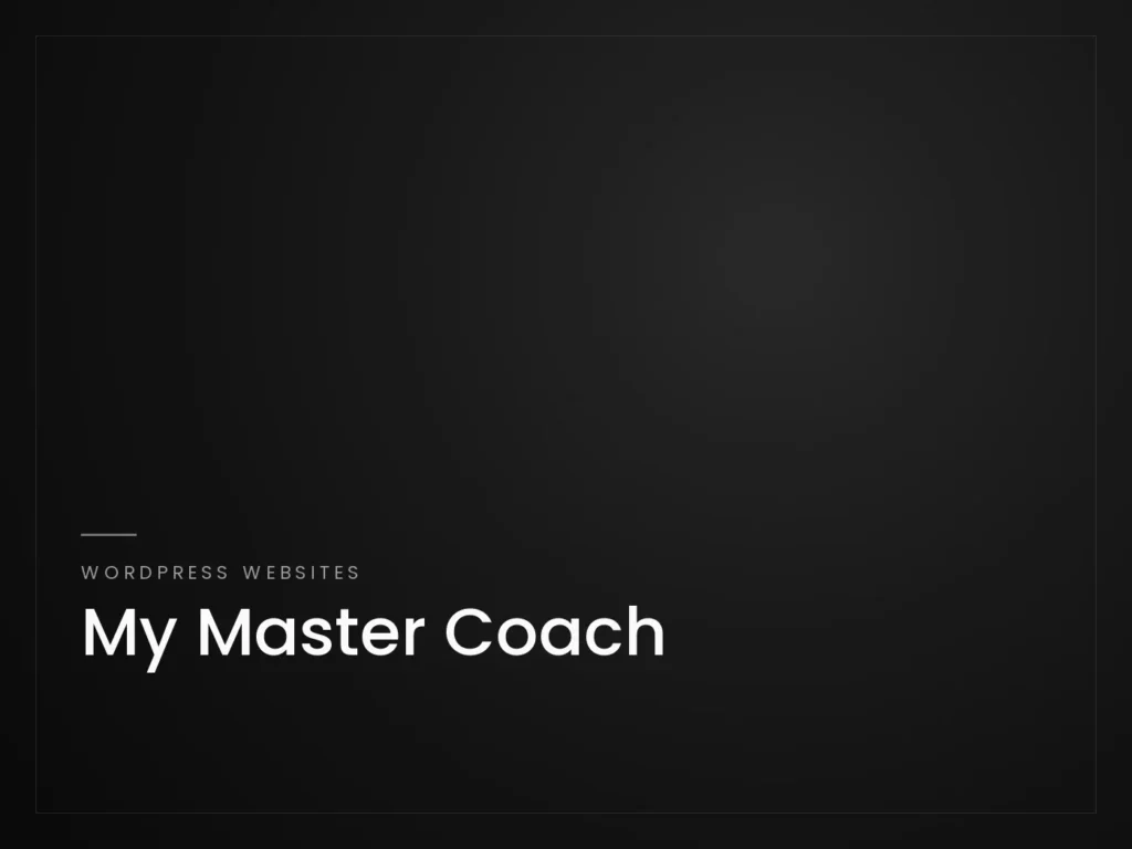 My Master Coach - WordPress Websites project by Mahad Nasir