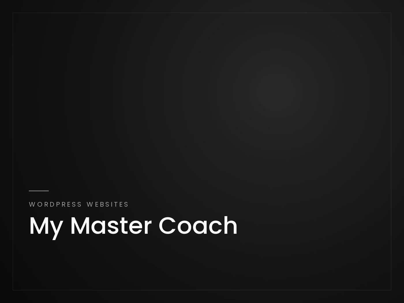 My Master Coach - WordPress Websites project by Mahad Nasir