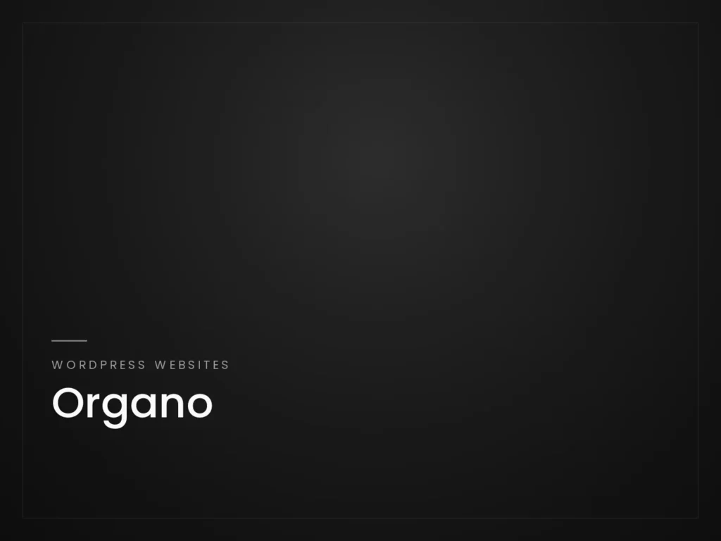 Organo - WordPress Websites project by Mahad Nasir