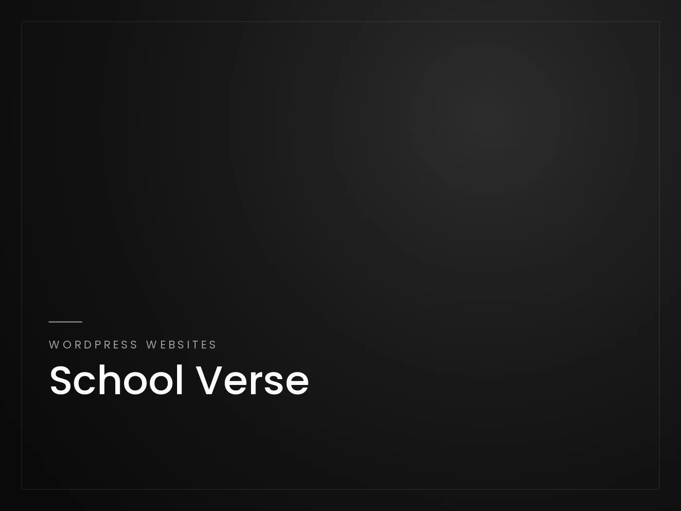 School Verse - WordPress Websites project by Mahad Nasir