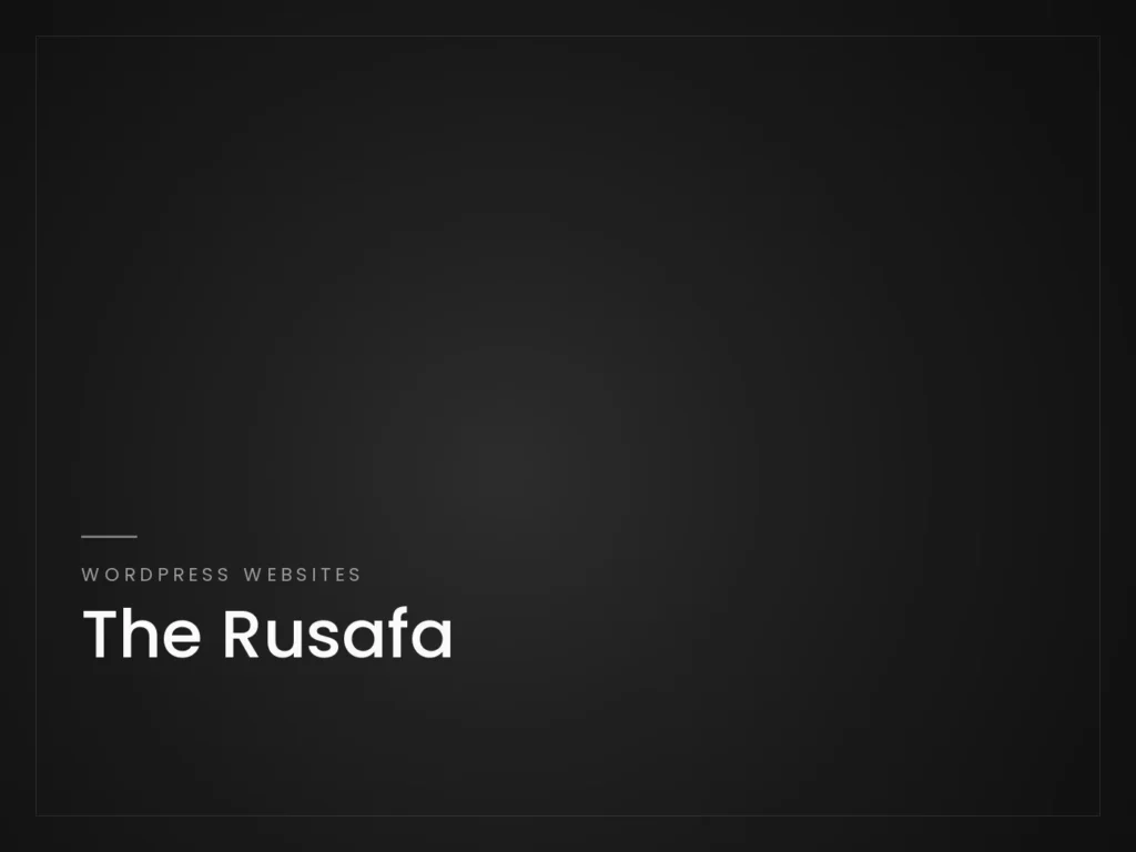 The Rusafa - WordPress Websites project by Mahad Nasir