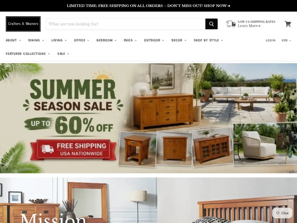 Crafters And Weavers website screenshot