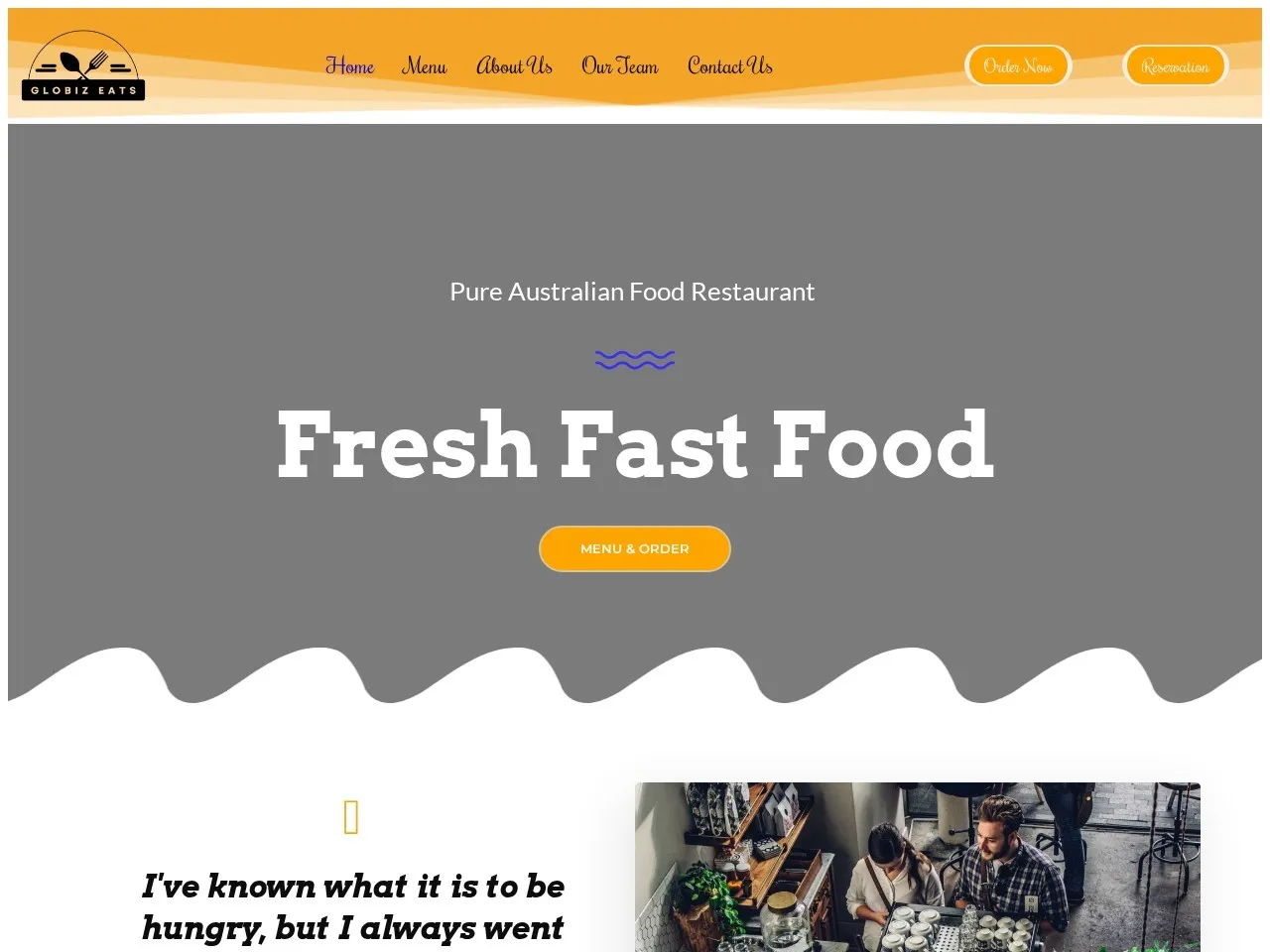 Globiz Eats website screenshot