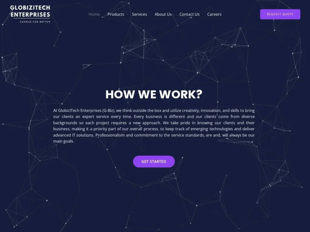 GlobizITech website, archived homepage
