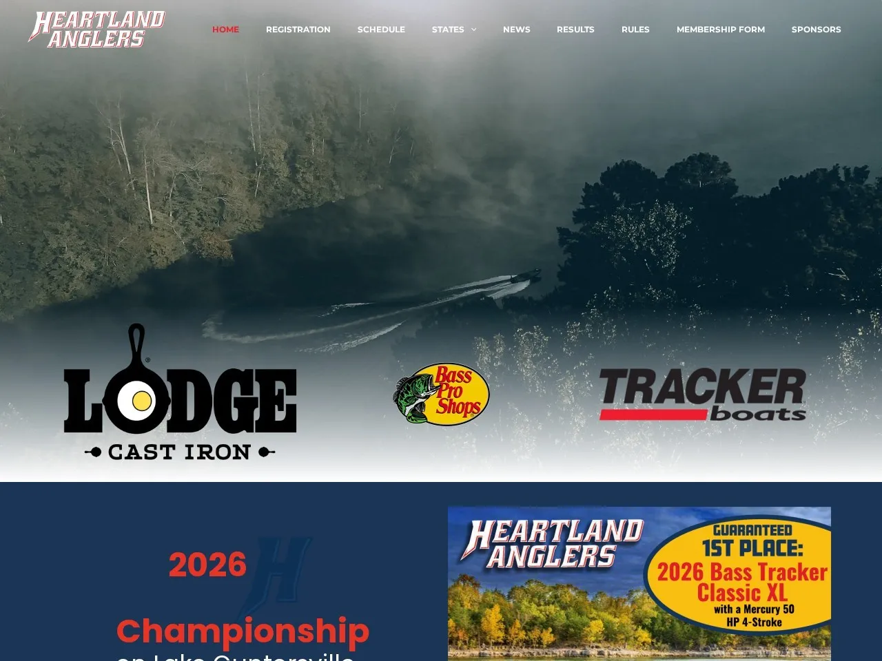 Heartland Anglers website screenshot