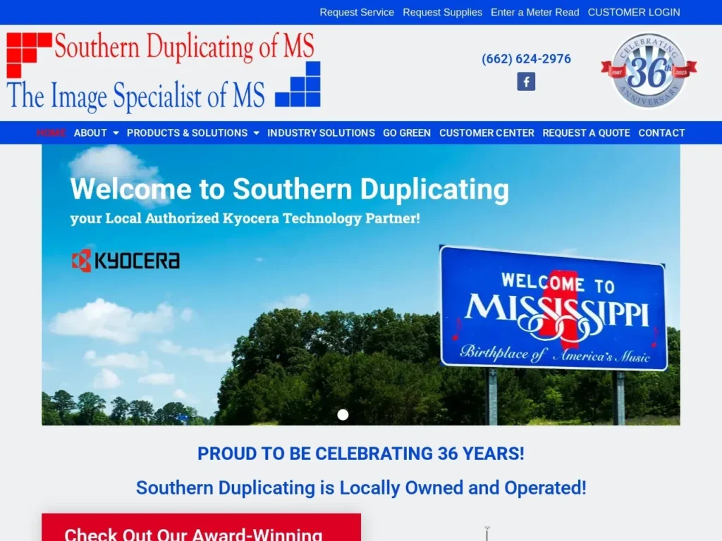 Southern Duplicating of Chattanooga website screenshot