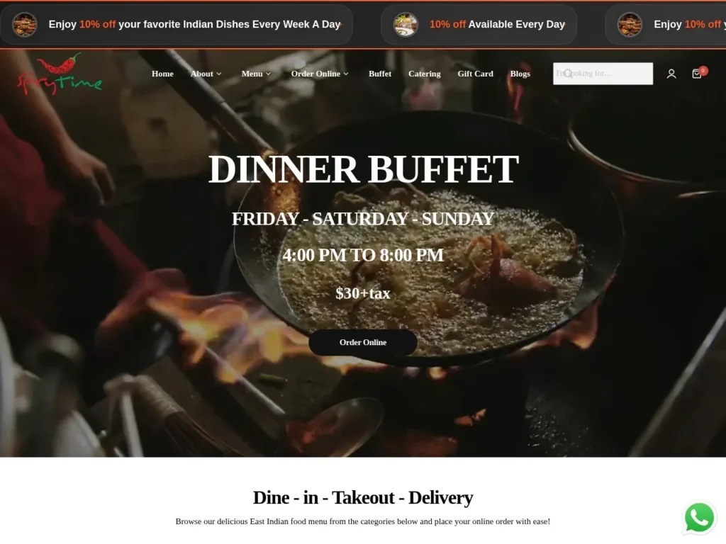 Spicy Time website screenshot