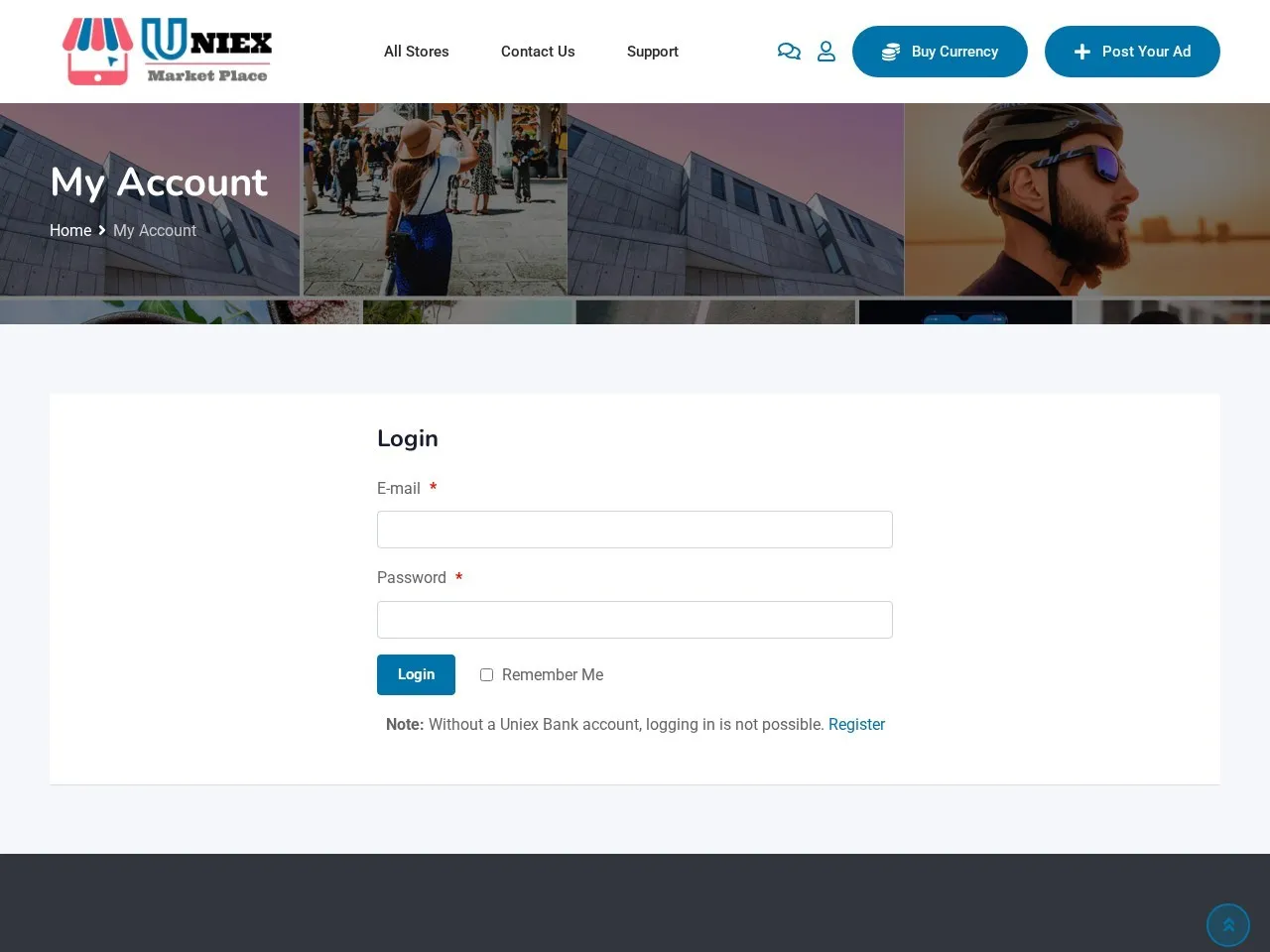 Uniex Marketplace for USA website screenshot