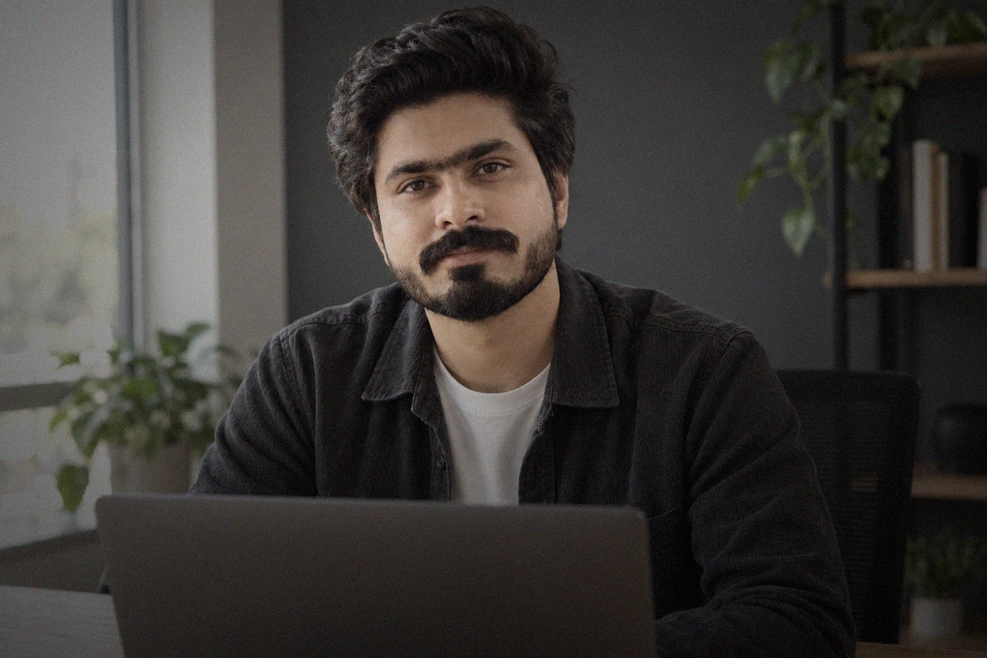 Mahad Nasir at his desk